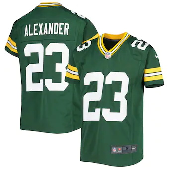 youth nike jaire alexander green green bay packers game jer